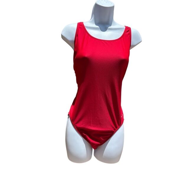 Sporti Red Racerback High Cut One Piece Size 14 - Picture 1 of 9